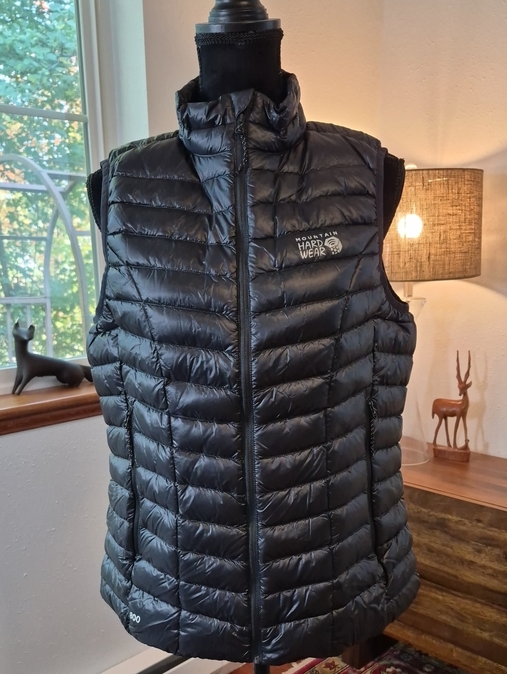MOUNTAIN HARDWEAR Goosedown Puffer Vest Black Large 800 Series GHOST WHISPER NWT